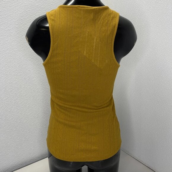 Sézane Women’s Juan Pointelle Knit Vest Top – Gold/Yellow – Size S - Picture 7 of 10